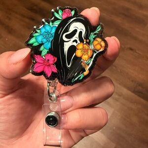Floral Scream Badge Reel